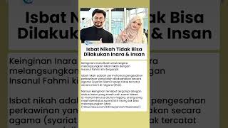 Inara Rusli dan Insanul Fahmi Tidak Bisa Lakukan Isbat Nikah, Begini Penjelasan Kuasa Hukum