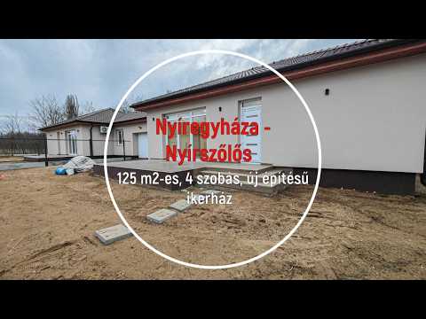 Eladó ikerház Nyíregyháza - Nyírszőlős 125 m2-es, 4 szobás, gyönyőrű, új építésű,földszintes ikerház