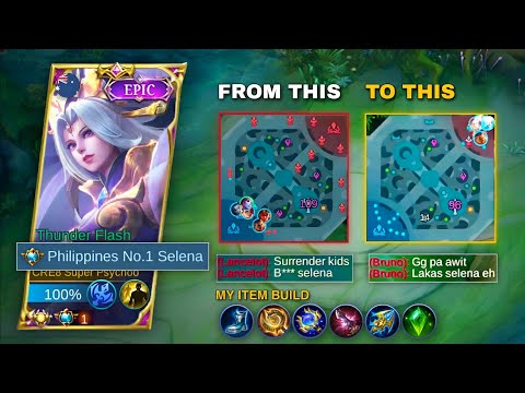 SEASON 26, SELENA BEST EPIC COMEBACK + ITEM BUILD🔥 | PHILIPPINES NO. 1 SELENA