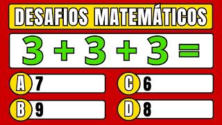 Desafio de Matemática ⏰ Resolva Antes do Tempo Acabar | Adição, Multiplicação, Subtração e Divisão