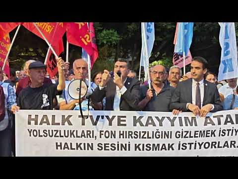 Anıl Tanburoğlu, Halk TV'ye Kayyum Atanması İle İlgili Yapılan Protesto Eyleminde Konuştu.