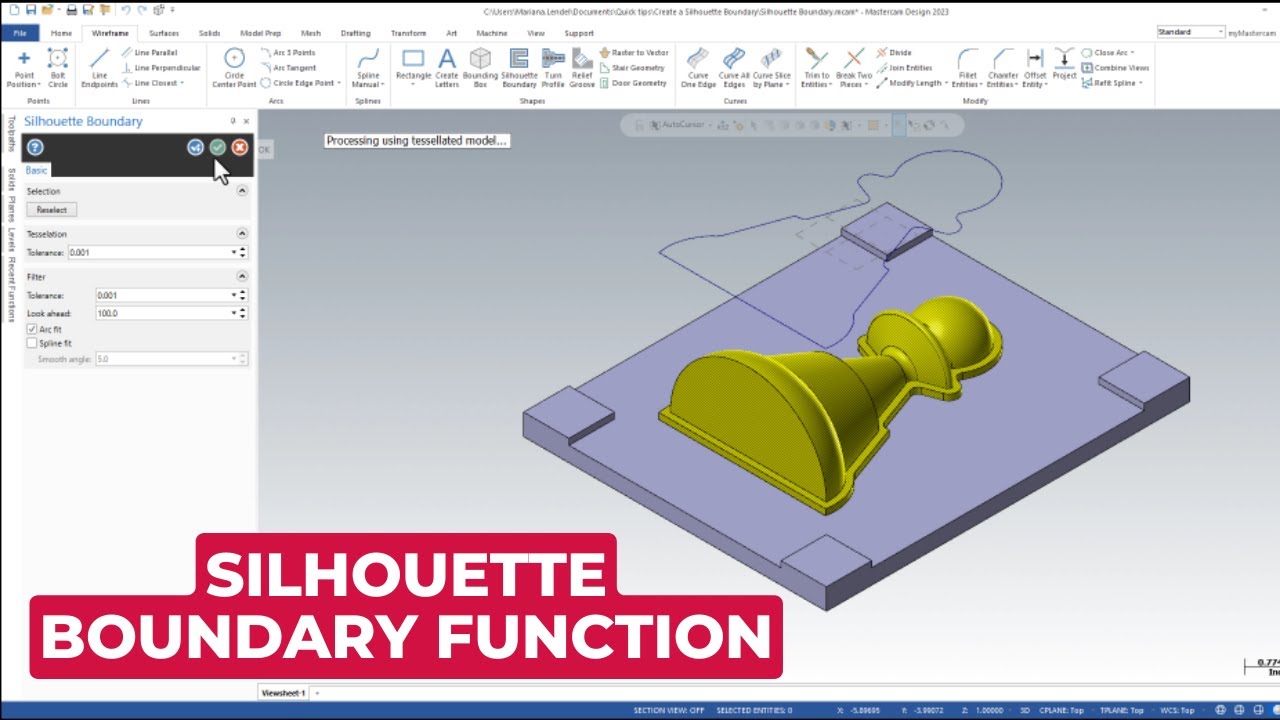 Mastercam 2023: Silhouette Boundary Function