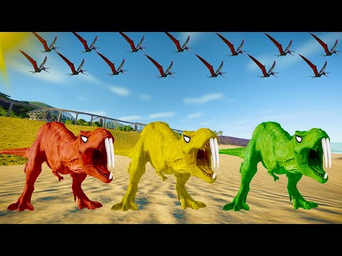 Tyrannosaurus Rex vs Spinosaurus, Indominus Rex, Indoraptor And All Carnivores-JWE 2 Dinosaurs Fight