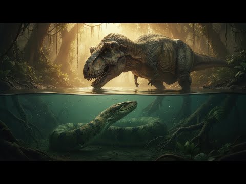 Cosa succede quando un serpente gigante incontra un dinosauro?