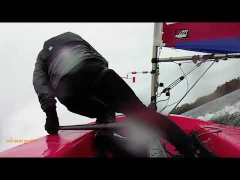 Topper Dinghy sailing in 25 knots
