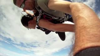 Near death airplane collision with skydiver in free fall