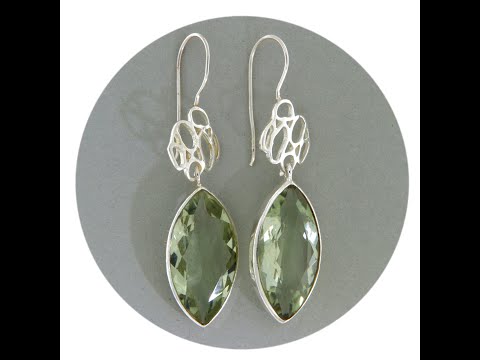 Cercei Argint 925 Ametist Verde Natural - Stil si Serenitate