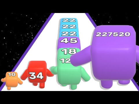 Level Up Numbers: Numbers Run 3D Match Color Games Stack Master (Lvls 1-25)
