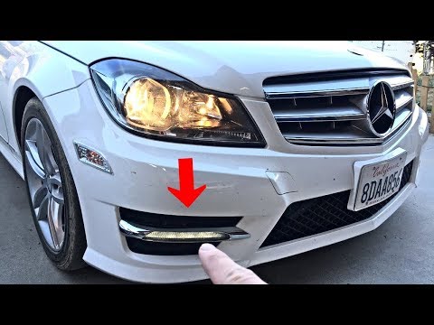 MERCEDES W204 DRL LIGHTS REMOVAL REPLACEMENT
