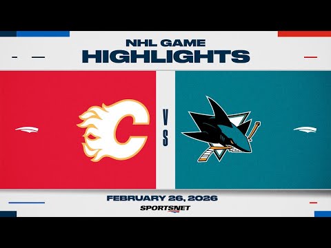 NHL Highlights | Flames vs. Sharks - February 26, 2026