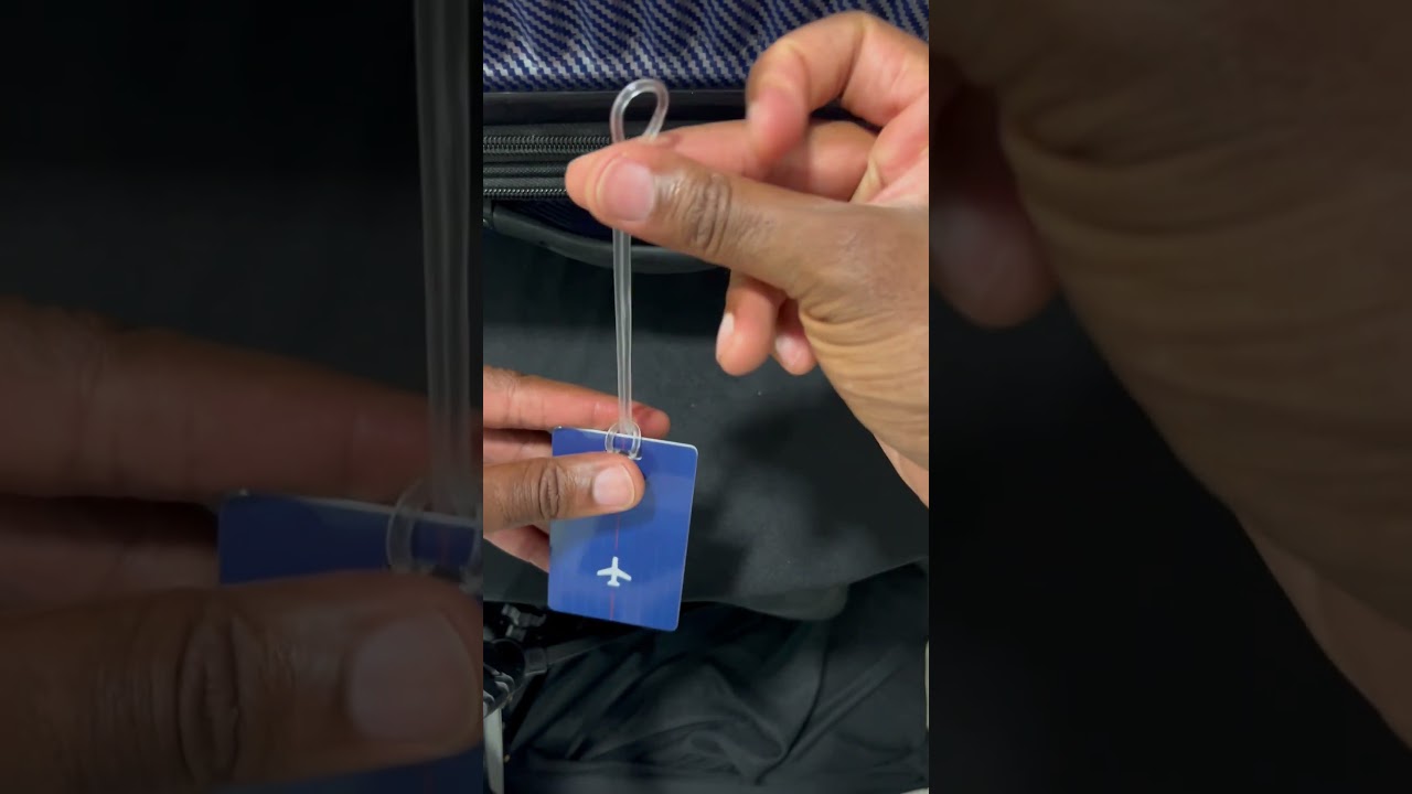🎒✈️ How to Attach a Worm Loop Tag to Your Luggage - Plastic Loop #luggage #luggagetags 🏷️🧳