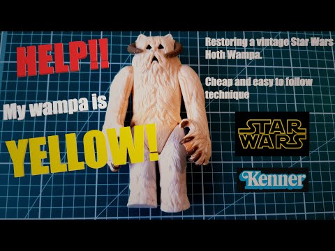 De-yellowing a vintage Star Wars Hoth Wampa using hydrogen peroxide in easy to follow steps