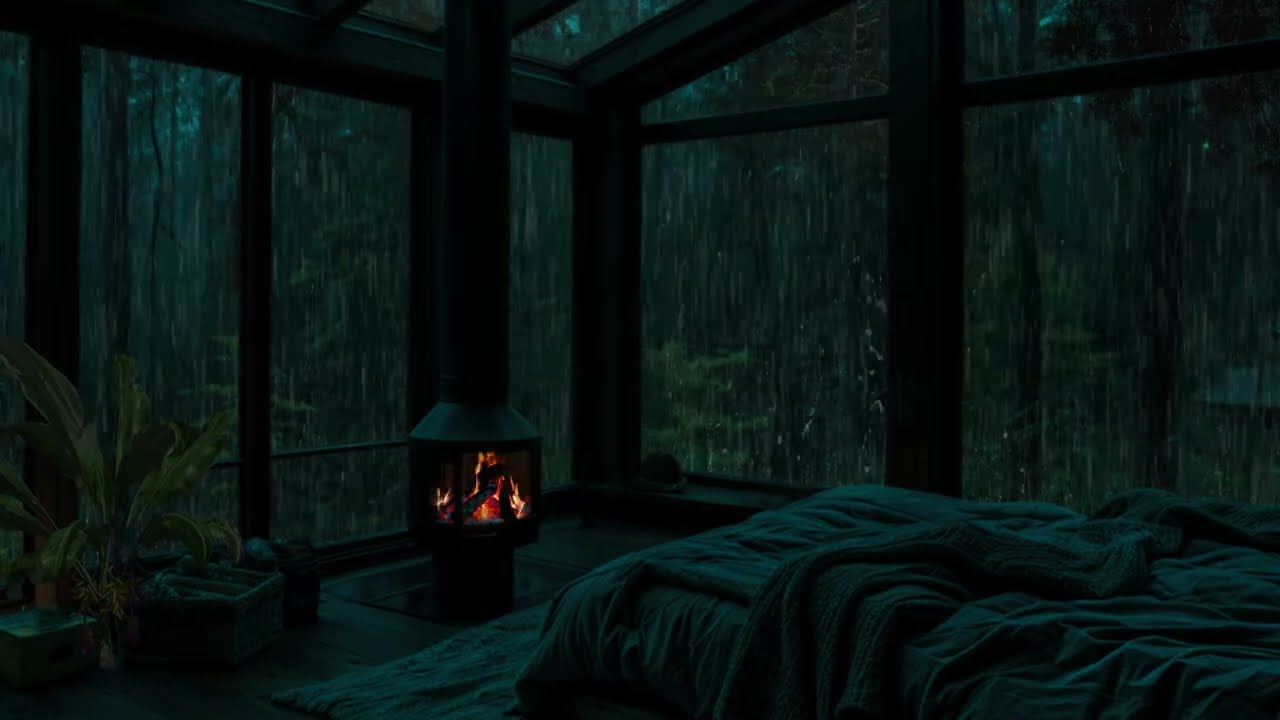 Rain Sound in Forest ⛈️ Heavy Rain on Window for Fall Asleep in 3 Minutes | Soothing Rainy Day Vibes