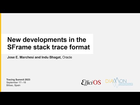 Tracing Summit 2023 - New developments in the SFrame stack trace format