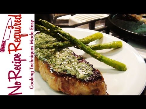 New York Strip Steak with Blue Cheese Butter -...