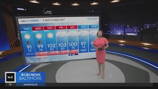 Increasingly hot temperatures in Maryland this week