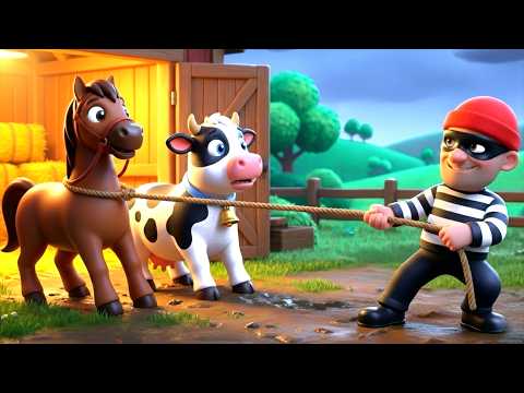 Thief in Old MacDonald Farm! 😱 Every Animal is Gone! 🐎🐄 Police Officers Save the Day 👮‍♂️