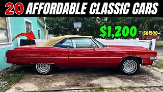 TOP DEALS: Budget Friendly Classics Cars Priced $1,200 to $8,500!
