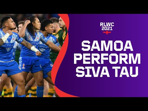 Samoa perform ground-shaking Siva Tau ahead of first ever Rugby League World Cup final