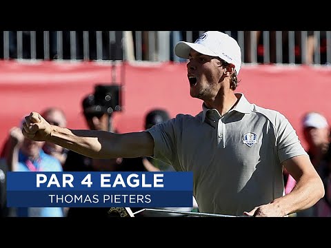 Thomas Pieters Eagles a Par 4 | 2016 Ryder Cup