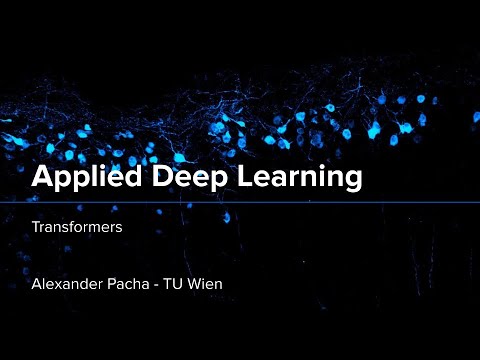 Applied Deep Learning 2024 - Lecture 8 - Transformers