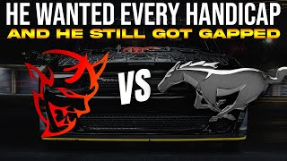 I gave him every handicap and STILL WON... | Black Ghost vs Modded Ford Mustang DRAG RACE