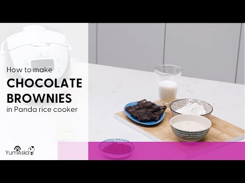 How To Make Chocolate Brownies In Panda Rice Cooker - by Yum Asia