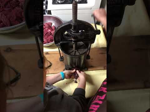 Using an enterprise sausage stuffer w tip to make clean up so simple #weaverstonehousefarm