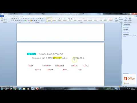 Spanish accent marks