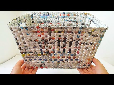 Woven BASKET from Newspaper