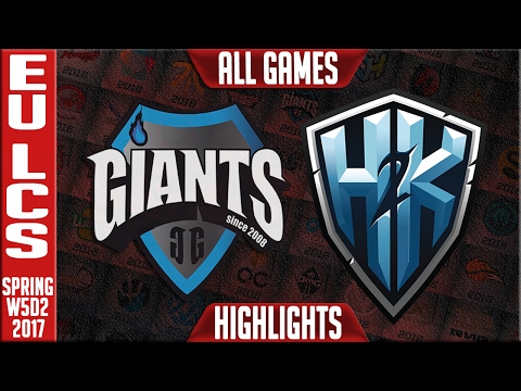 H2k vs Giants All Games Highlights - EU LCS W5D2 Spring 2017 - H2k vs GIA All Games