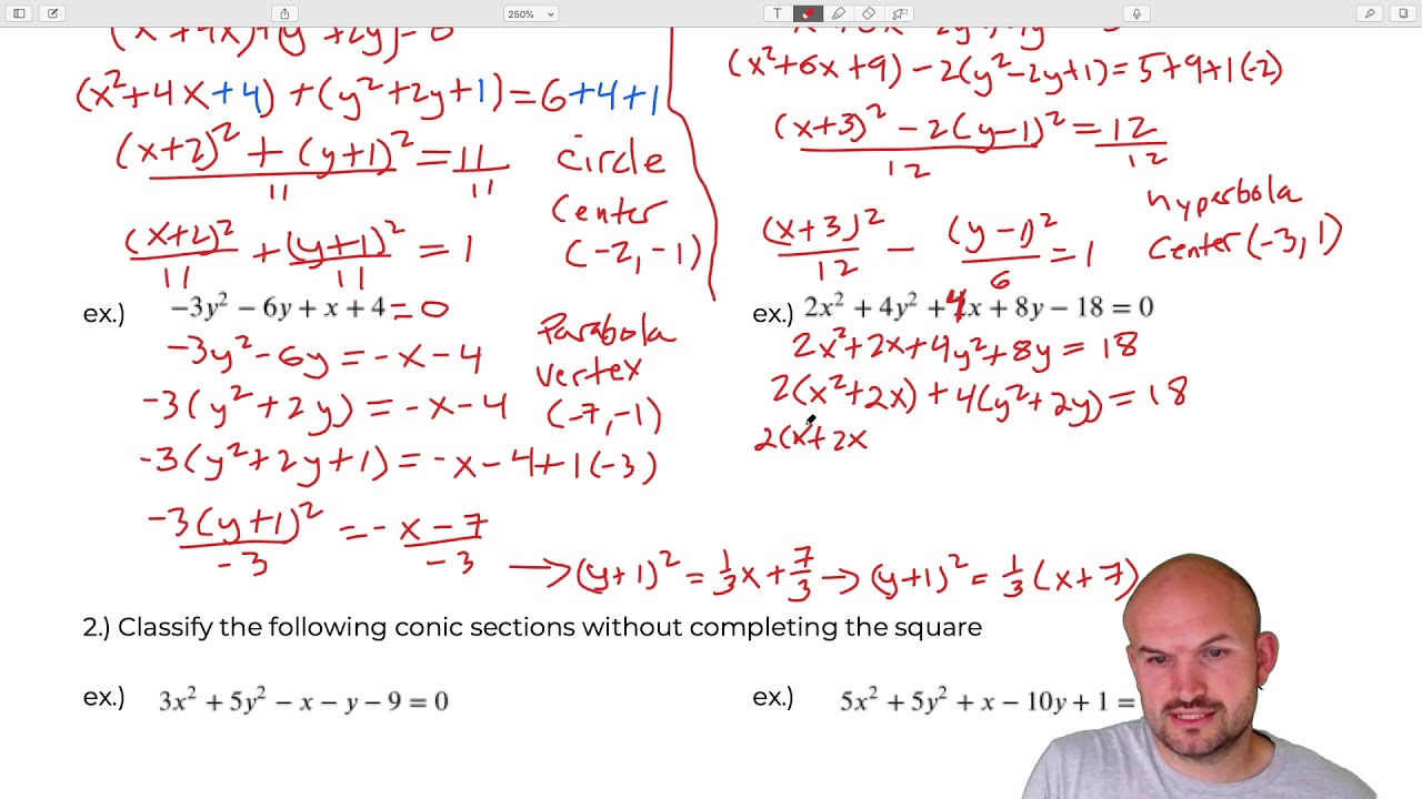 Hw Classify Conic Sections