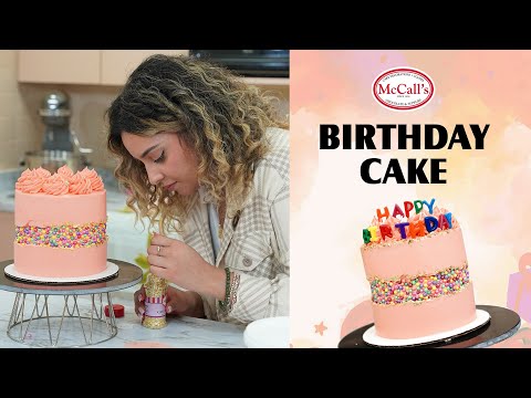 Easy fault line birthday cake tutorial | McCall’s Bakers | Baking with Elisha