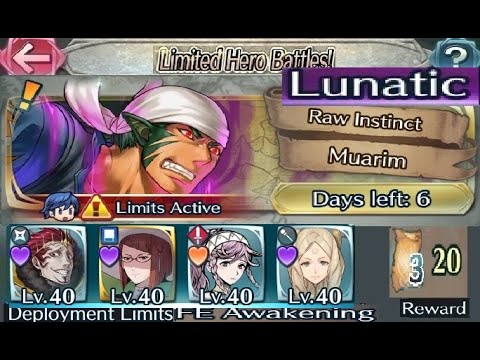 The battle with Limited unit : Vs. Muarim  - Lunatic (with F2P units, No SI / seals)