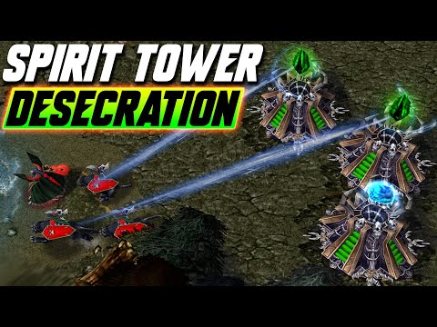 ☣️ I love desecrating the sacred grove with Spirit Towers ☣️ - WC3 - Grubby