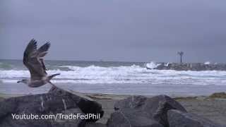 Storm Watch, Stormy Surf hits Oceanside Harbor, California on March 1st, 2014.