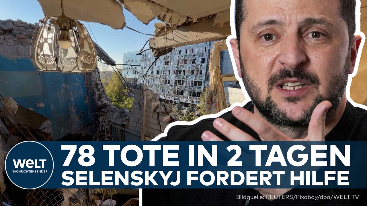 UKRAINE: 78 Tote in zwei Tagen, Selenskyj fordert mehr Zugang zu Starlink nach neuen Angriffen