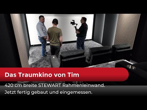 420 cm breite STEWART Rahmenleinwand. Das Traumkino von Tim. Jetzt fertig gebaut und eingemessen.