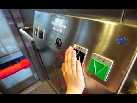 Sweden, Stockholm, Huddinge train station, SMW elevator - going up