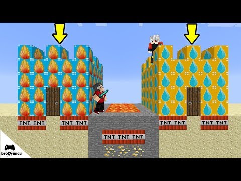 MİNECRAFT ATEŞ VS SU KALESİ ŞANS BLOKLARI