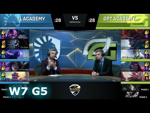 Team Liquid Academy vs OpTic Gaming Academy | Week 7 NA Academy League Summer 2018 | TLA vs OPTA