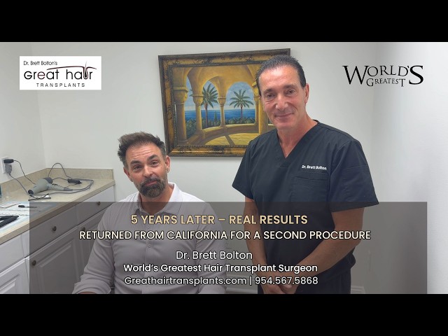 Dr. Brett Bolton's MaxHarvest Plus - 5 -Year Hair Transplant Update with Dr. Zafran