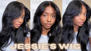 THIS CURTAIN BANG WIG EATS!! 😍 Super Easy & Quick Glueless Install | Ft. Jessie’s Wig