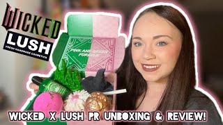 WICKED X LUSH PR UNBOXING &amp; REVIEWS OF ALL THE PRODUCTS I’VE TRIED! 🩷💚