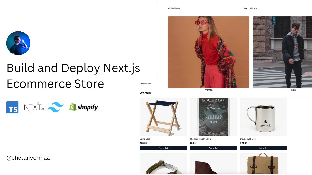 Build a Next.js E-commerce Storefront with Typescript, Tailwindcss, TanStack Query, and Shopify API.