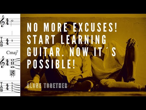 Alone Together | Backing Track & Guitar Tutorial | Melody & Chord Progression with Tabs