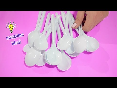 How to make wall room decor with plastic disposable spoon|how to recycle plastic spoon| Best reuse Video