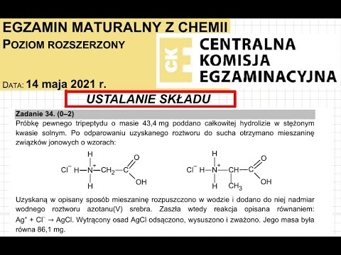 ZADANIE 34 i 35 CKE 2021 MAJ USTALANIE WZORU TRIPEPTYDU. #chemia #chemistry