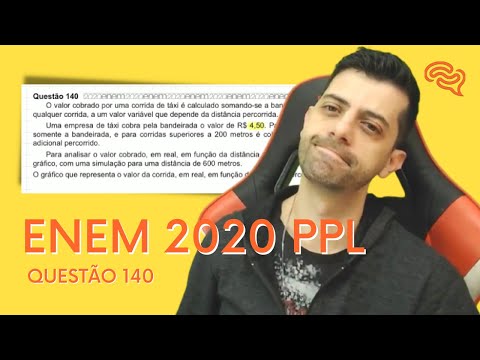 ENEM 2020 PPL - Q140 - O valor cobrado por uma corrida de táxi é calculado somando-se a bandeira