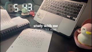 1h real time study with me asmr 🌸 | no music, background noises
